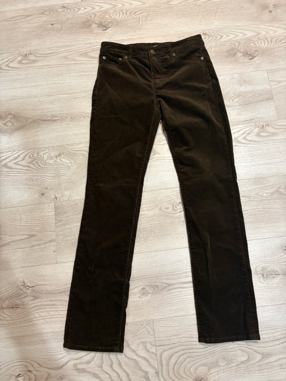 LAUREN RALPH LAUREN size 4 women’s fine wale Corduroy Pants in Dark Brown EUC
